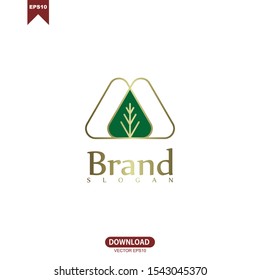Abstract green leaf logo inspiration icon vector design