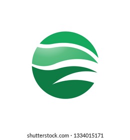 Abstract green leaf logo template vector icon design
