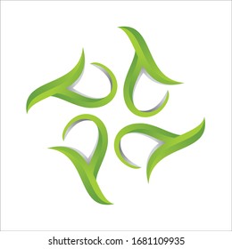 Abstract green leaf logo template
