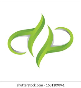 Abstract green leaf logo template