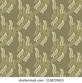 Abstract green leaf motif.Vector illustration.Decorative Geometric ornament element of leaves. hand-drawn outline design for fabric, clothing, print, cover, banner design.