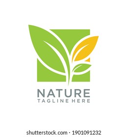 Abstract Green Leaf nature Ecology  Logo  Vector Design 