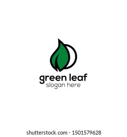 Abstract green leaf organic concept logo design. Landscape design, garden, plant, nature and ecology vector logo. Ecology Happy life Logotype concept icon. Health sign. Vector illustration.