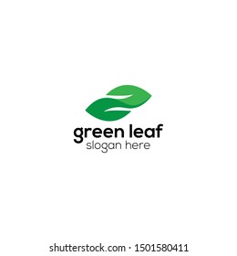 Abstract green leaf organic concept logo design. Landscape design, garden, plant, nature and ecology vector logo. Ecology Happy life Logotype concept icon. Health sign. Vector illustration.