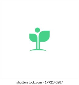 Abstract Green Leaf plant design logo Icon Vector Design. Landscape Nature Design. Garden or Plant Health and Ecology Vector Logo Illustration.