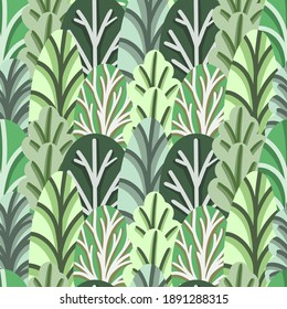 abstract green leaf seamless pattern