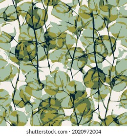 Abstract green leaf texture pattern. Vector grunge design for paper, fabric.