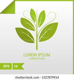 Abstract green leaf vector design logo or icon. Landscape design, garden, Plant, nature and ecology vector logo. Logo  Ecology Happy life Logotype concept . Graphic Design Editable 