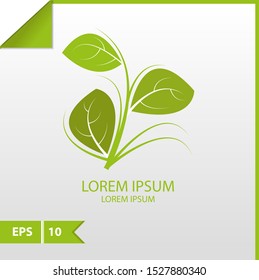 Abstract green leaf vector design logo or icon. Landscape design, garden, Plant, nature and ecology vector logo. Logo  Ecology Happy life Logotype concept . Graphic Design Editable 