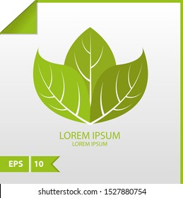 Abstract green leaf vector design logo or icon. Landscape design, garden, Plant, nature and ecology vector logo. Logo  Ecology Happy life Logotype concept . Graphic Design Editable 
