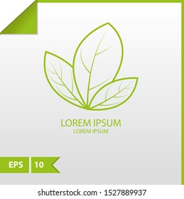 Abstract green leaf vector design logo or icon. Landscape design, garden, Plant, nature and ecology vector logo. Logo  Ecology Happy life Logotype concept . Graphic Design Editable 