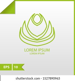 Abstract green leaf vector design logo or icon. Landscape design, garden, Plant, nature and ecology vector logo. Logo  Ecology Happy life Logotype concept . Graphic Design Editable 