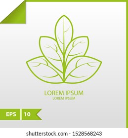 Abstract green leaf vector design logo or icon. Landscape design, garden, Plant, nature and ecology vector logo. Logo  Ecology Happy life Logotype concept . Graphic Design Editable 