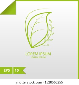 Abstract green leaf vector design logo or icon. Landscape design, garden, Plant, nature and ecology vector logo. Logo  Ecology Happy life Logotype concept . Graphic Design Editable 
