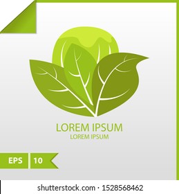 Abstract green leaf vector design logo or icon. Landscape design, garden, Plant, nature and ecology vector logo. Logo  Ecology Happy life Logotype concept . Graphic Design Editable 