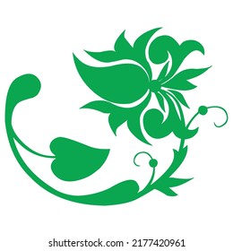 abstract green leaf vector design