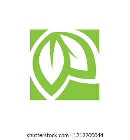 abstract green leafs, logo icon