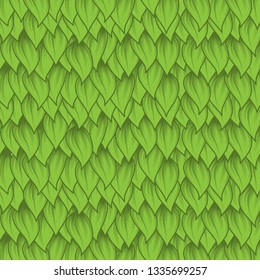 Abstract green leaves background with outline silhouettes