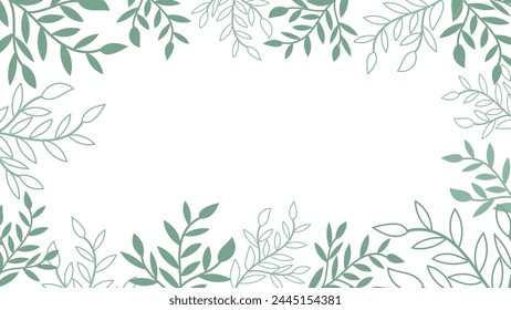 Abstract Green Leaves background seamless Vector design flower border frame