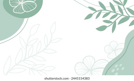 Abstract Green Leaves background seamless Vector design flower border frame