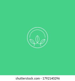 Abstract Green leaves circle design logo Icon Vector Design. Landscape Nature Design. Garden or Plant Health and Ecology Vector Logo Illustration.