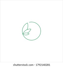 Abstract Green leaves circular design logo Icon Vector Design. Landscape Nature Design. Garden or Plant Health and Ecology Vector Logo Illustration.