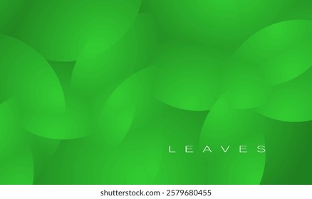 Abstract green leaves design background with green geometric shapes.