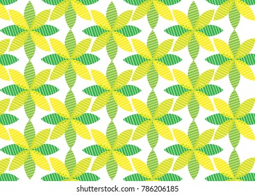 Abstract green Leaves Floral background. - Illustration, Geometric shape, Plant, Season, Springtime