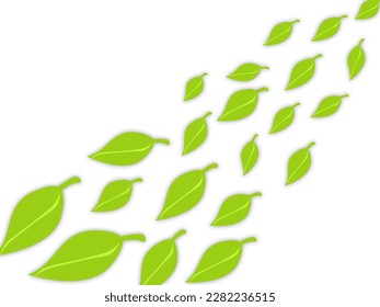 Resumen de hojas verdes fluyen el fondo vectorial con hojas verdes y espacio de copia.