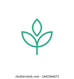Abstract green leaves logo template vector natural icon design