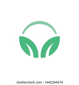 Abstract green leaves logo template vector natural icon design