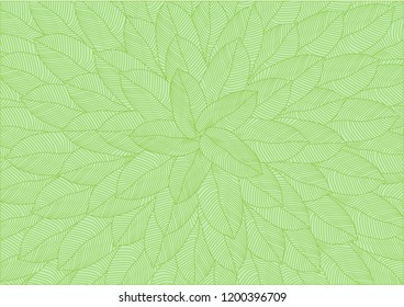 Abstract Green leaves overlap background pattern.