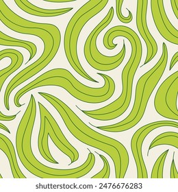 Abstract green leaves seamless pattern, natural floral wallpaper, tropical background
