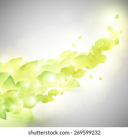 Abstract green leaves, vector