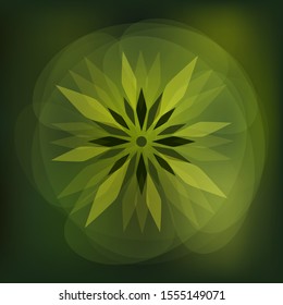 Abstract green leaves vector background wall mural, vector illustrator