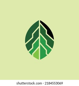 Abstract green leaves vector logo. Green color tone. Logo for company, environment, green movement, climate change, ecosystem, biodiversity, and eco friendly.