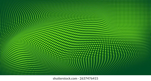 Abstract Green LED Screen Pixel Effect