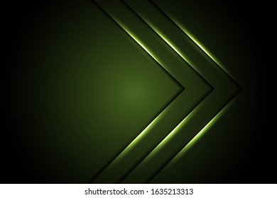 Abstract green light arrow on black blank space design modern luxury futuristic technology background vector illustration.