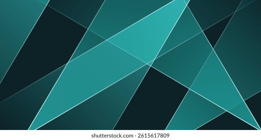 Abstract Green Light Background. Polygonal Elegance and Frame Background Designs