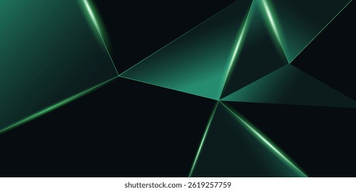 Fondo Abstractas de luz verde. Elegancia poligonal y Diseños de fondo de marco