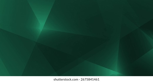 Abstract Green Light Background. Polygonal Elegance and Frame Background Designs modern