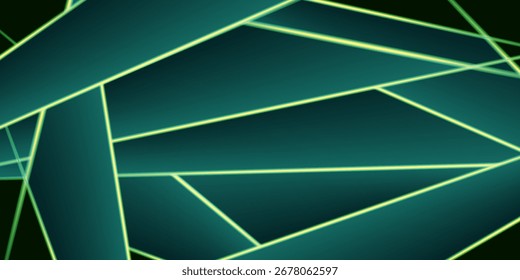 Fondo Abstractas de luz verde. Elegancia poligonal y Diseños de fondo de marco
