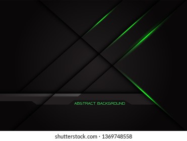 Abstract green light cross line shadow on dark grey design modern luxury background vector illustration.