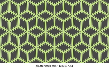 Abstract green light geometric background.Vector seamless pattern