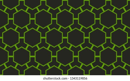 Abstract green light geometric background.Vector seamless pattern