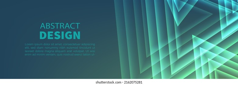 Abstract green light polygon banner background