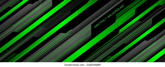 Abstract green light silver grey metal black cyber futuristic technology geometric design modern background vector illustration.