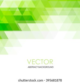 Abstract green light template background with triangles