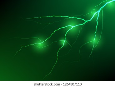 Abstract green lightning effect background, stock vector