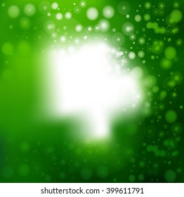 Abstract Green Lights Background.
